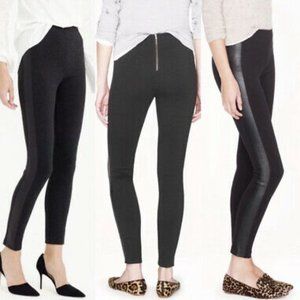 JCrew Pixie legging w/ Leather Stripe Black Size 6